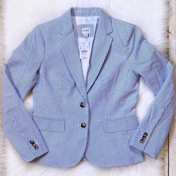 J. Crew Factory Jackets & Blazers - J. Crew Factory Seersucker Stripe Schoolboy Blazer